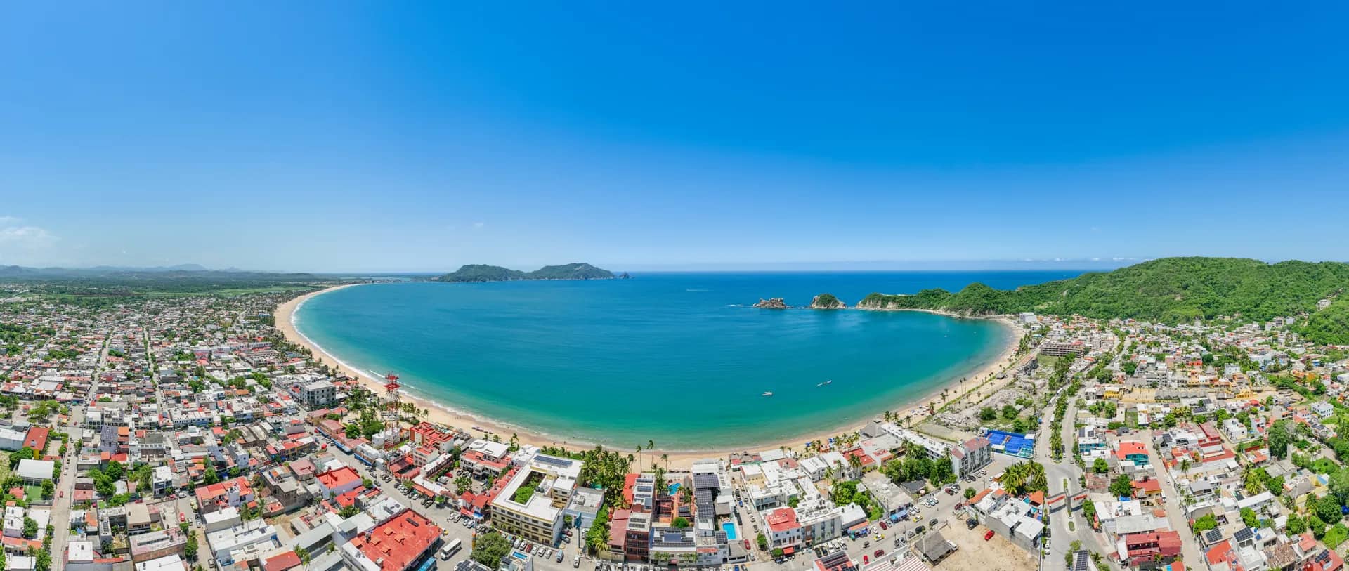 Vista aérea de la bahía de Melaque